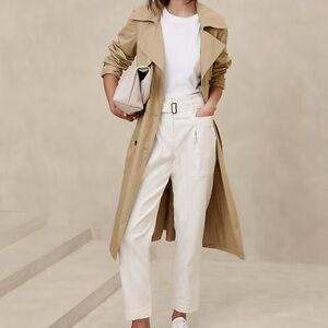 UEC BANANA REPUBLIC HIGH RISE TAPERED IVORY WHITE DENIM JEANS SZ 10